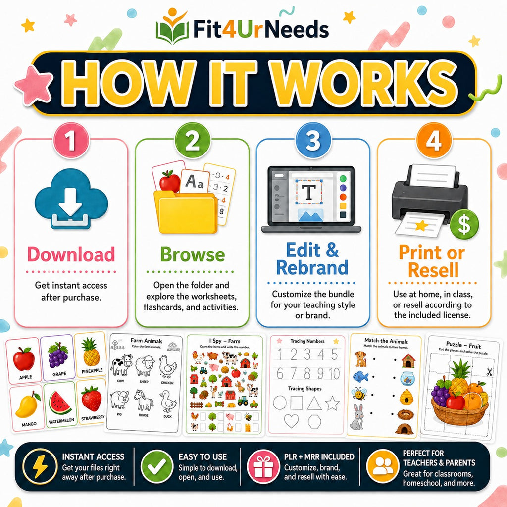 Mega Kids Learning Activities Bundle: 15,000+ Printable Educational Games